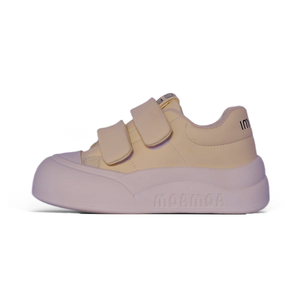 Dual-Strap Platform Sneaker – Soft Cream