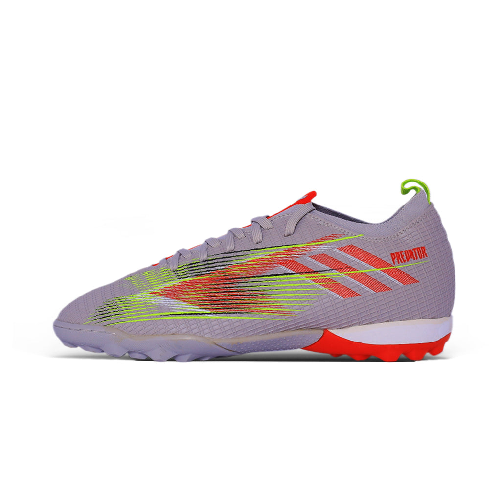 Predator Turf Control Football Shoes – Grey/Neon Red/Volt