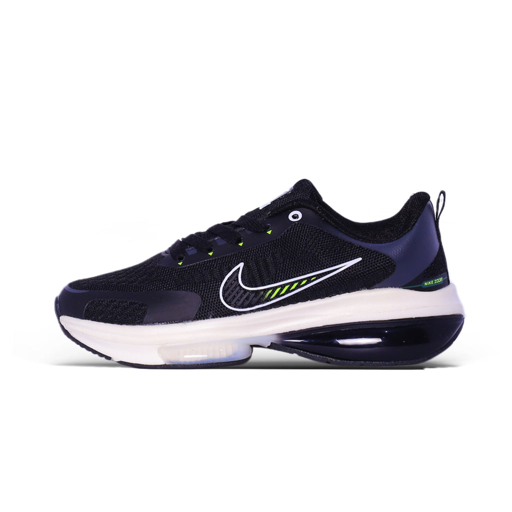 Air-Cushion Mesh Trainer – Black & Neon Accents