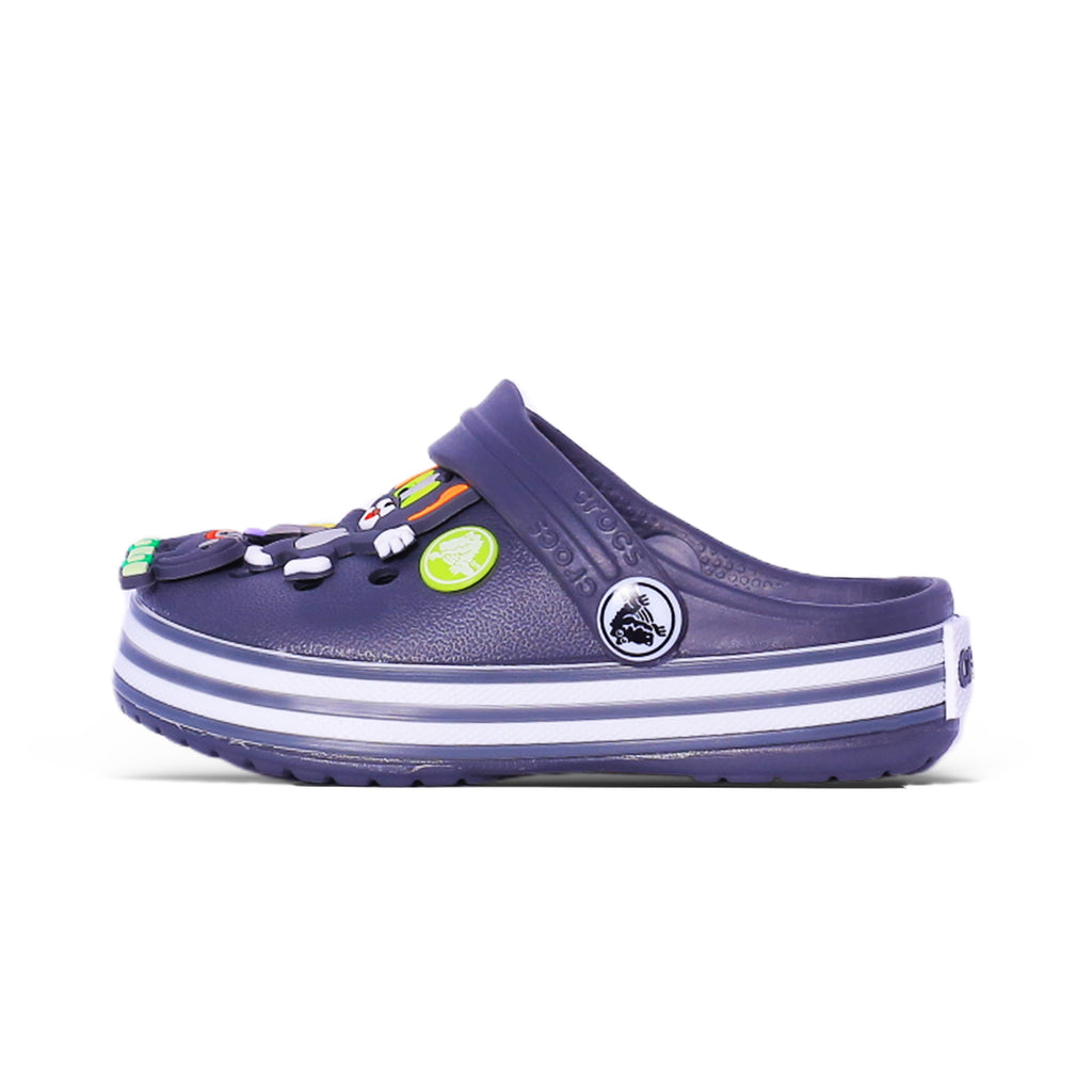Kids Clog Sandals with Cartoon Charms – Navy