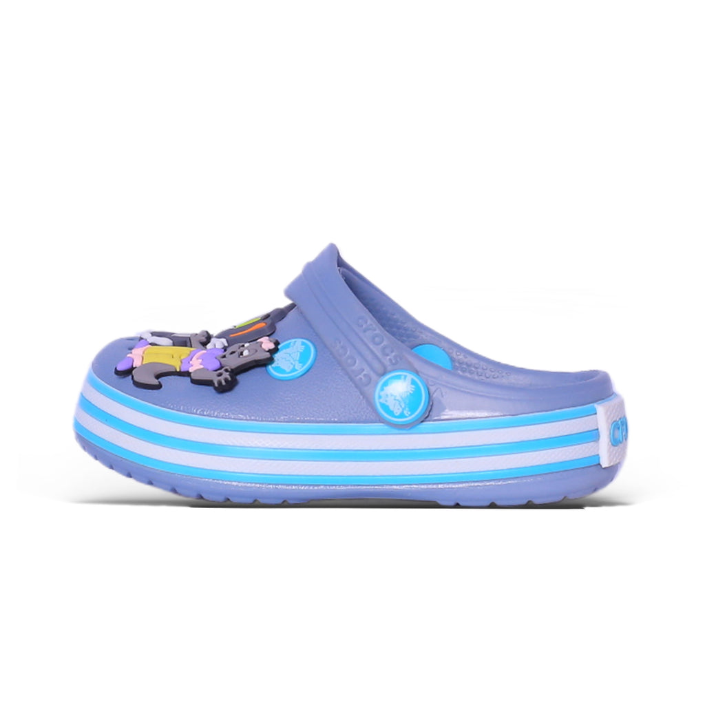 Kids Clog Sandals with Cartoon Charms – Sky Blue