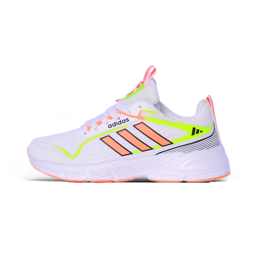 Adidas Performance Runner – White with Neon Orange Stripes