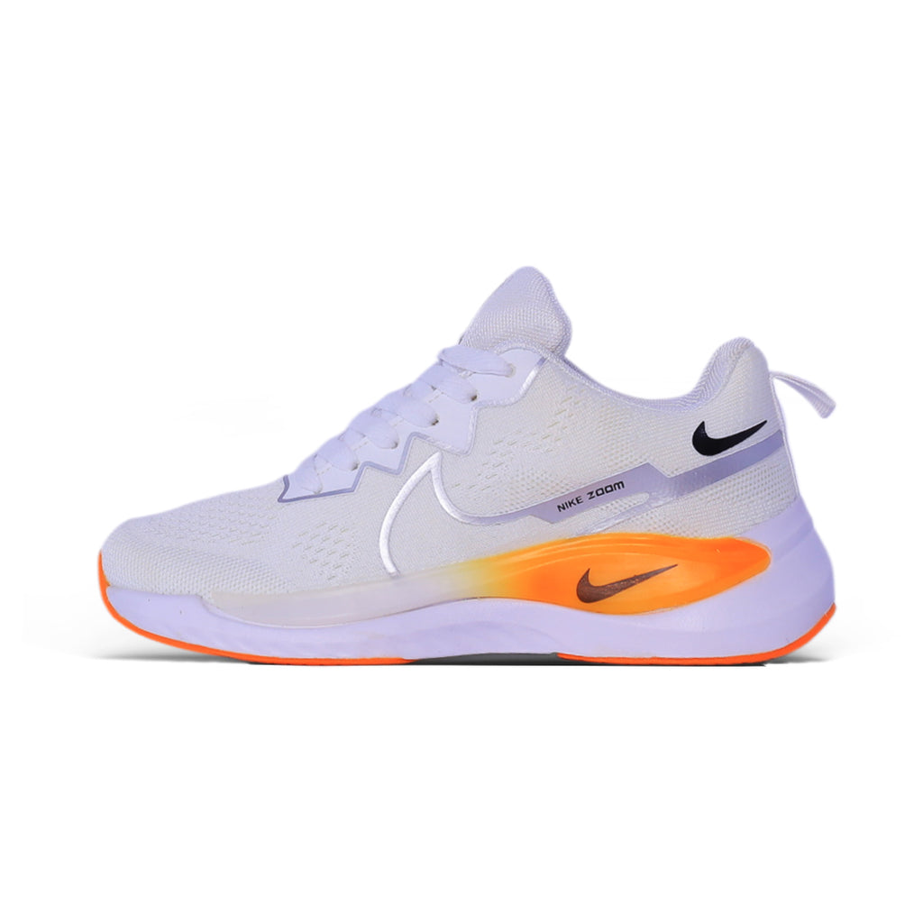 Mesh Comfort Runner – White & Orange Gradient