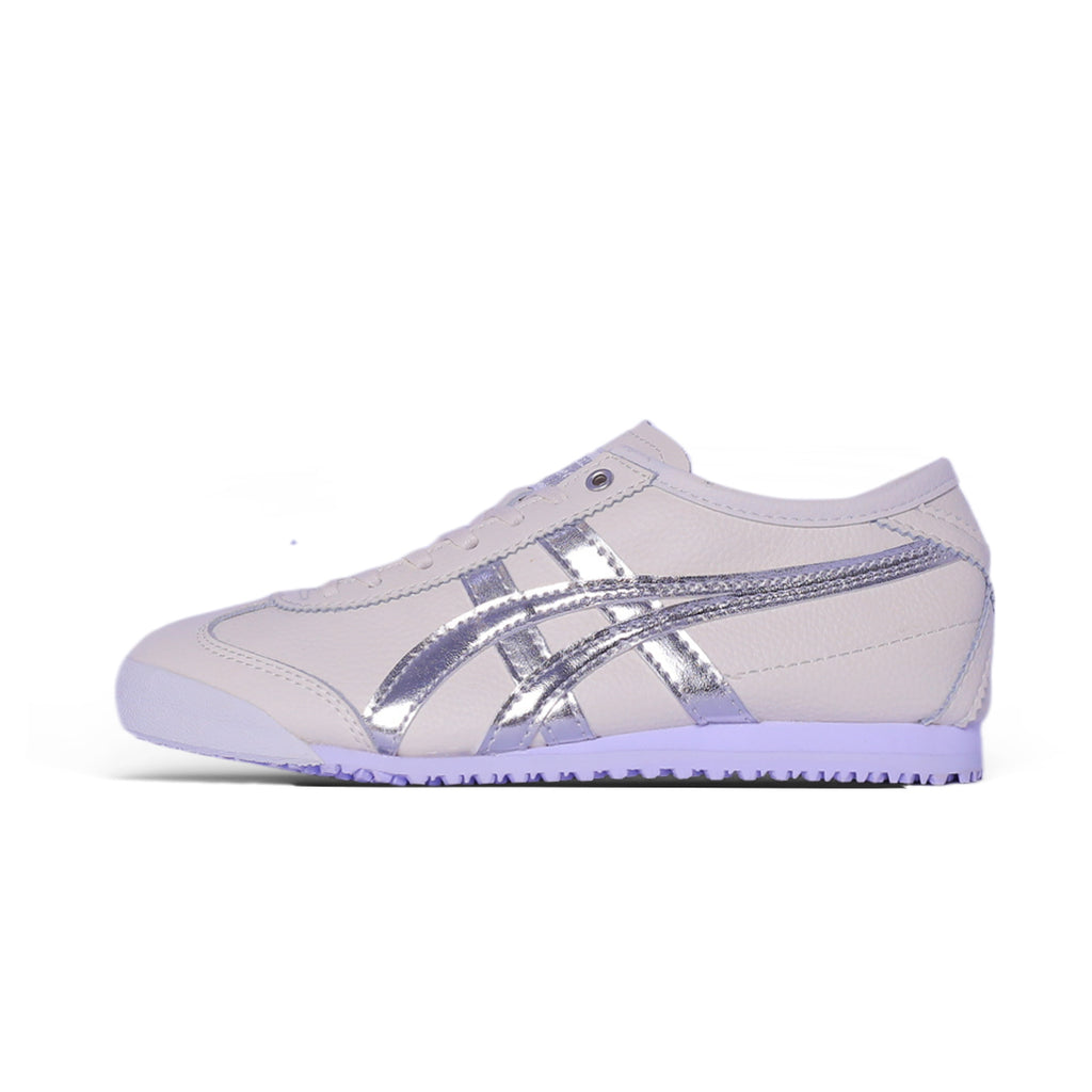 Casual Retro Lace-Up Sneaker – White & Lavender