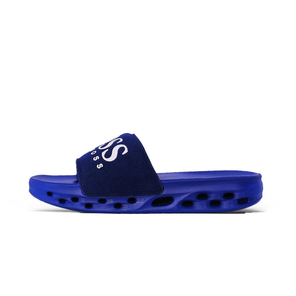 Comfort Slide Sandals – Bold Blue with Branded Strap