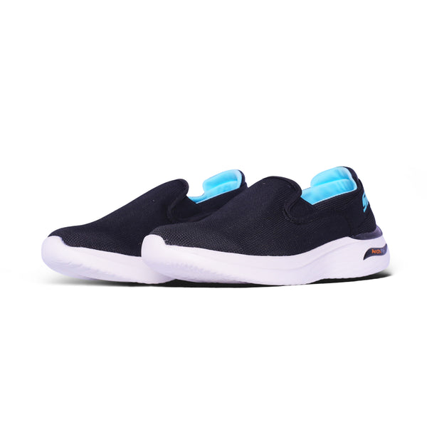 Skechers Arch Fit Slip-On – Black with Aqua Accents