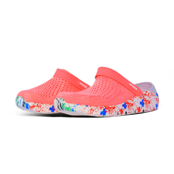 Color Splash Ventilated Comfort Clogs – Coral Red
