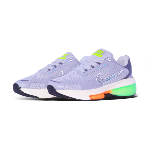 High-Cushion Mesh Runner – Grey with Neon Highlights