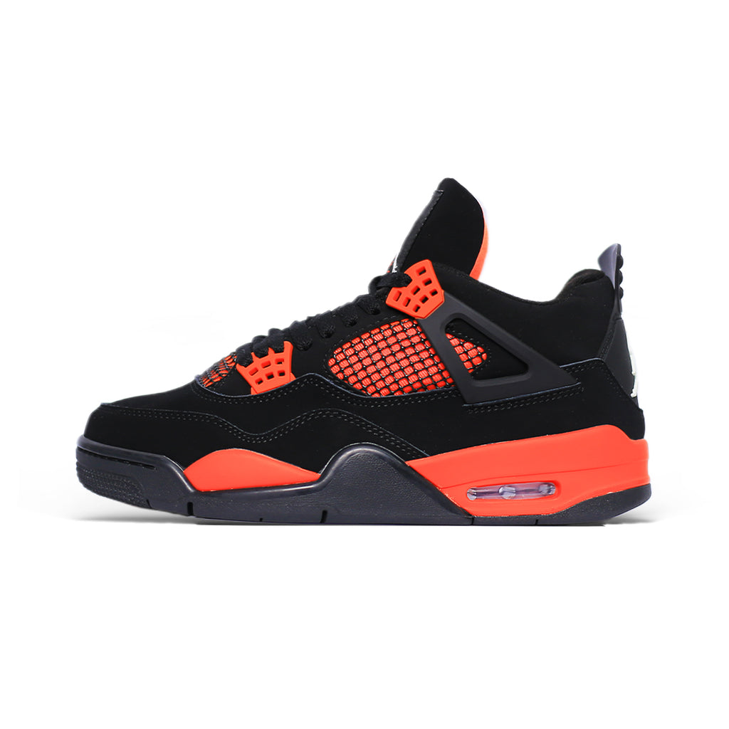 Air Jordan 4 Red Thunder – Black and Crimson Basketball Sneakers with Air Cushion