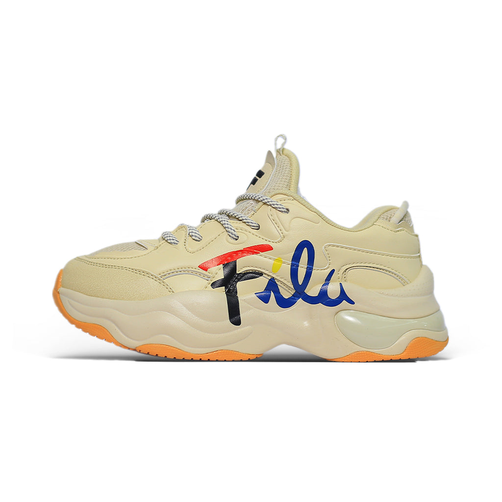 FILA Beige Chunky Sneakers – Retro Street Style with Bold Logo Design