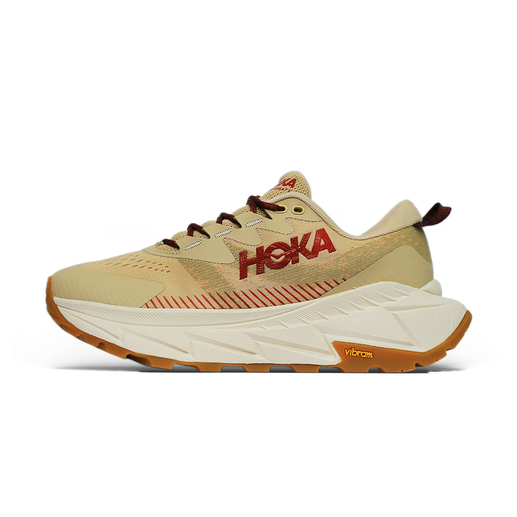 HOKA Beige Running Shoes – Cushioned Performance with Vibram Grip