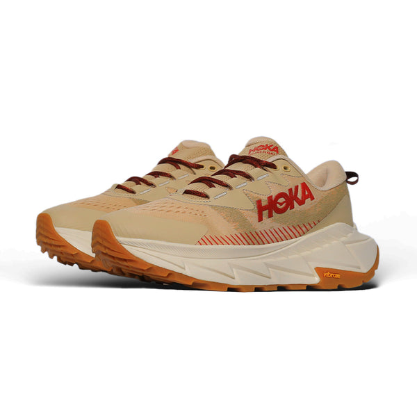 HOKA Beige Running Shoes – Cushioned Performance with Vibram Grip