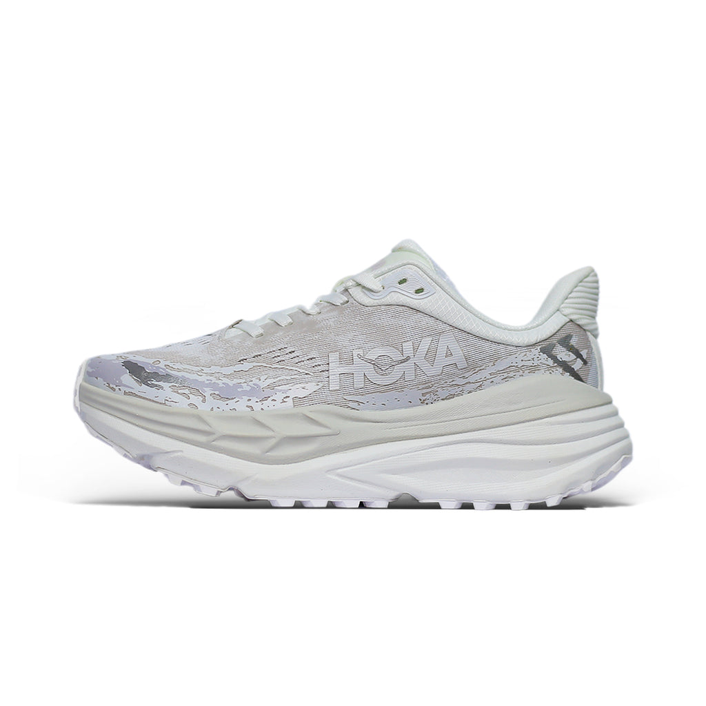 HOKA All-White Trail Running Shoes – Lightweight Cushion with Vibram Traction