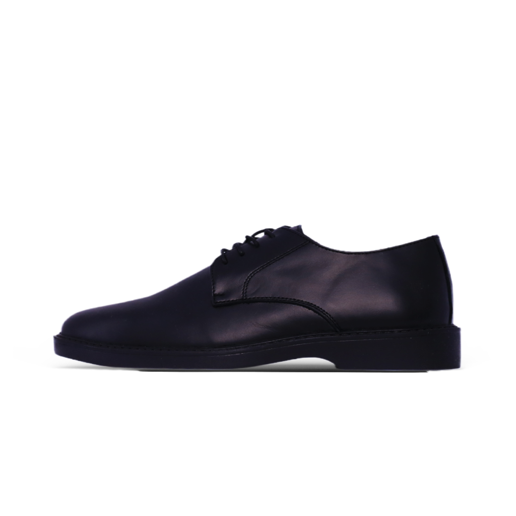 Minimal Derby Dress Shoe – Black Leather