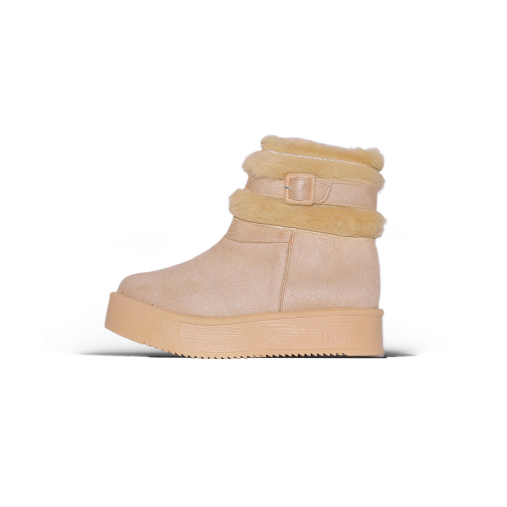 UGG Kids Fur-Lined Ankle Boot – Beige