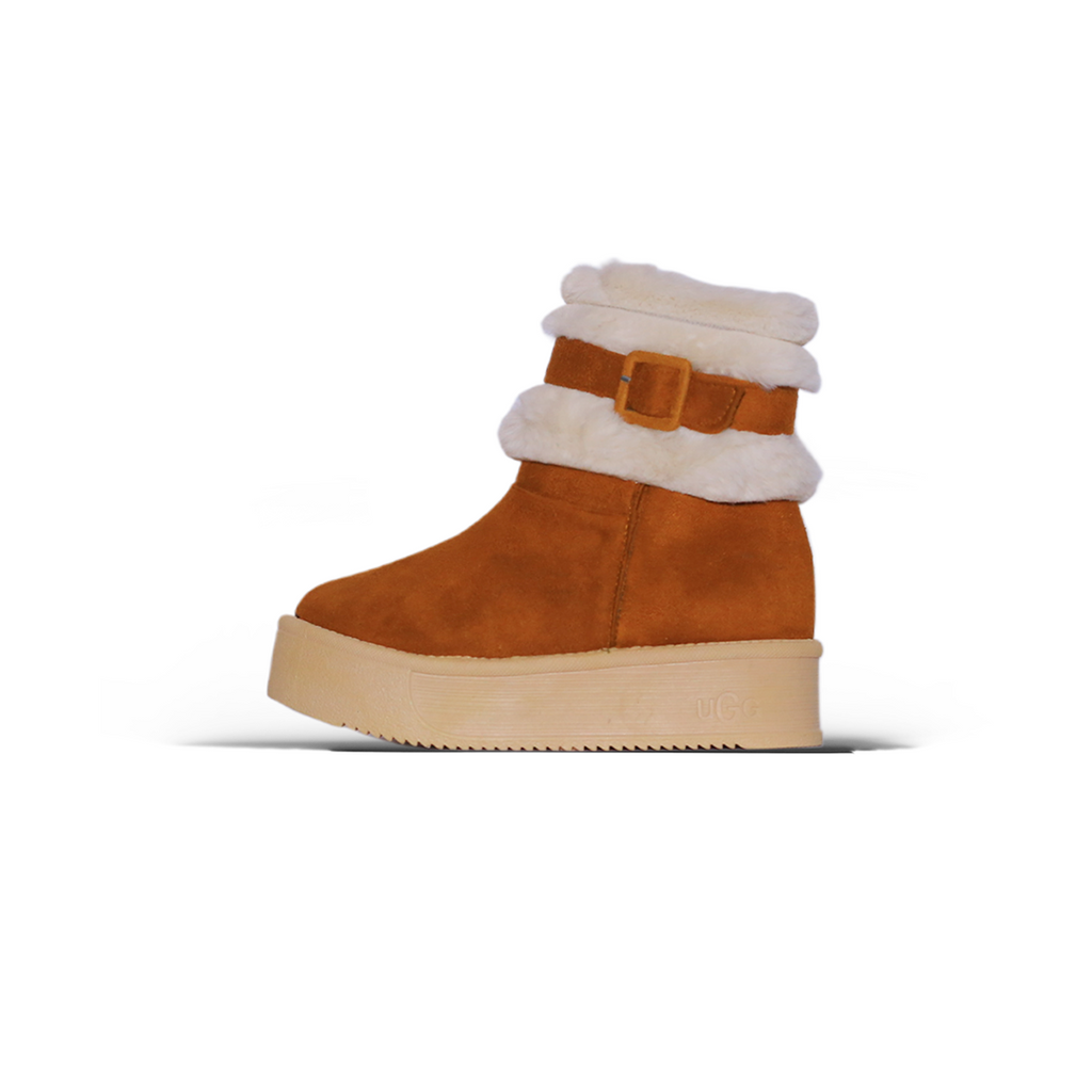 UGG Kids Fur-Lined Ankle Boot – Camel
