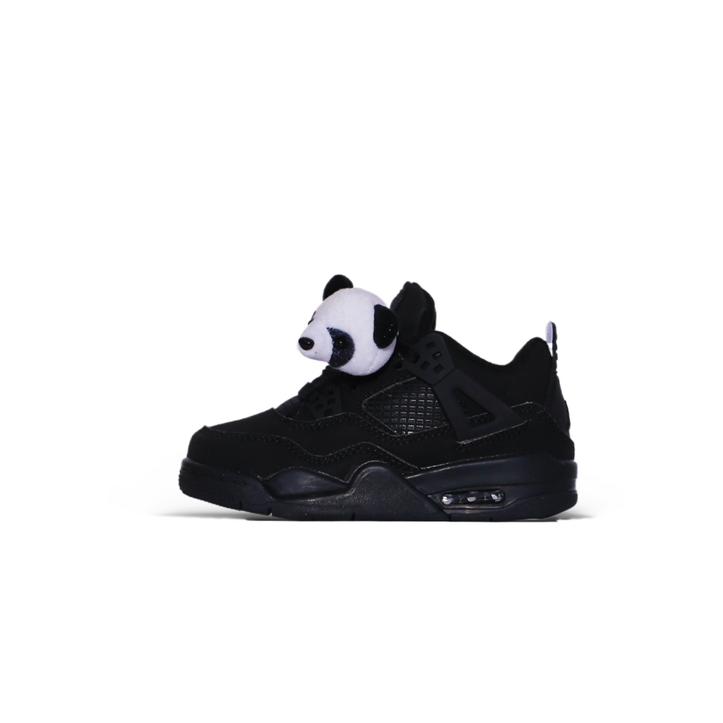 Kids Fun Street Sneaker – Black with Panda Detail