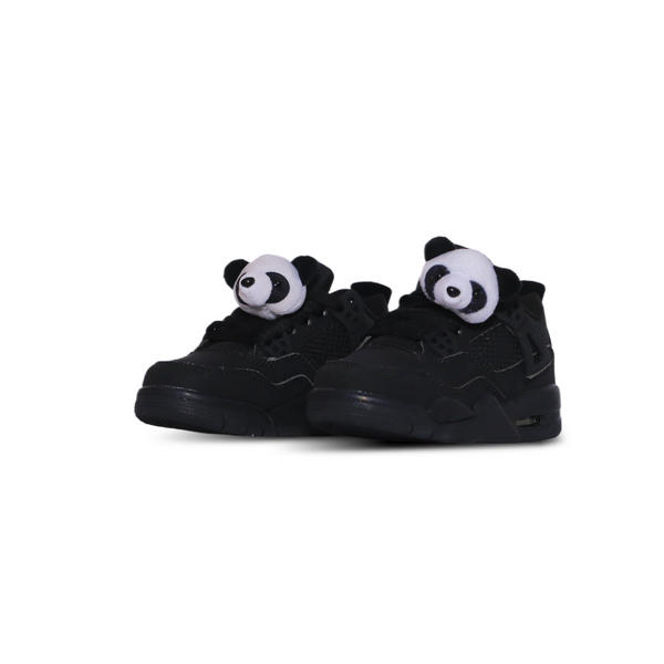 Kids Fun Street Sneaker – Black with Panda Detail