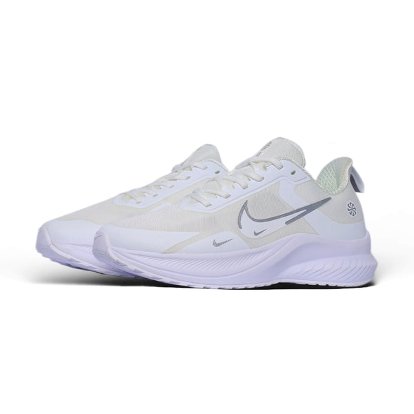 Nike All-White Performance Sneakers with Air-Cushioned Sole