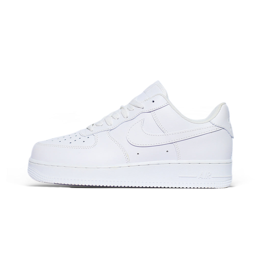 Nike Air Force 1 All-White Leather Sneakers