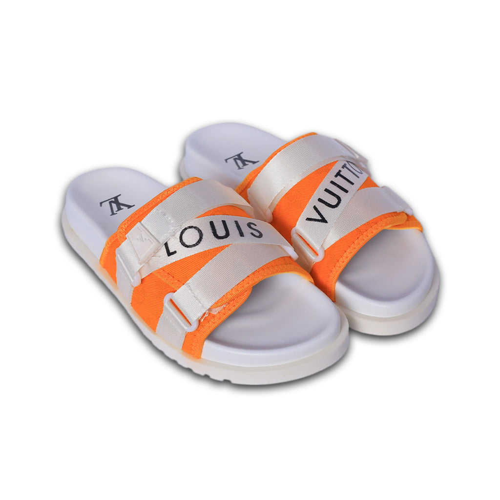 Louis Vuitton Orange Strapped Slides