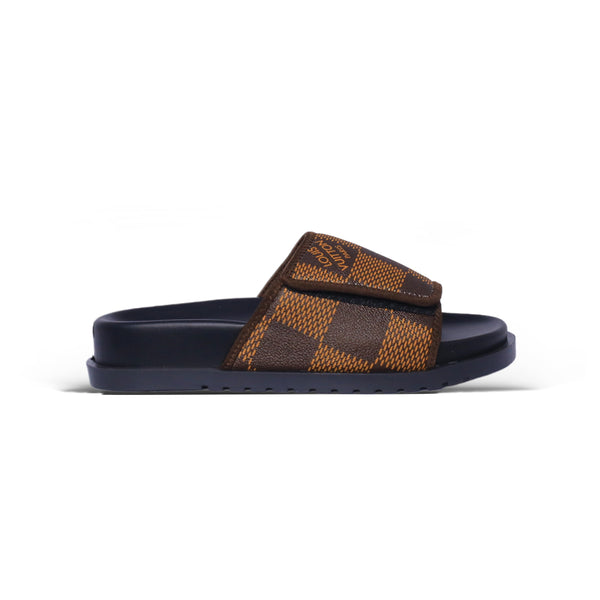 Louis Vuitton Brown Check Slides