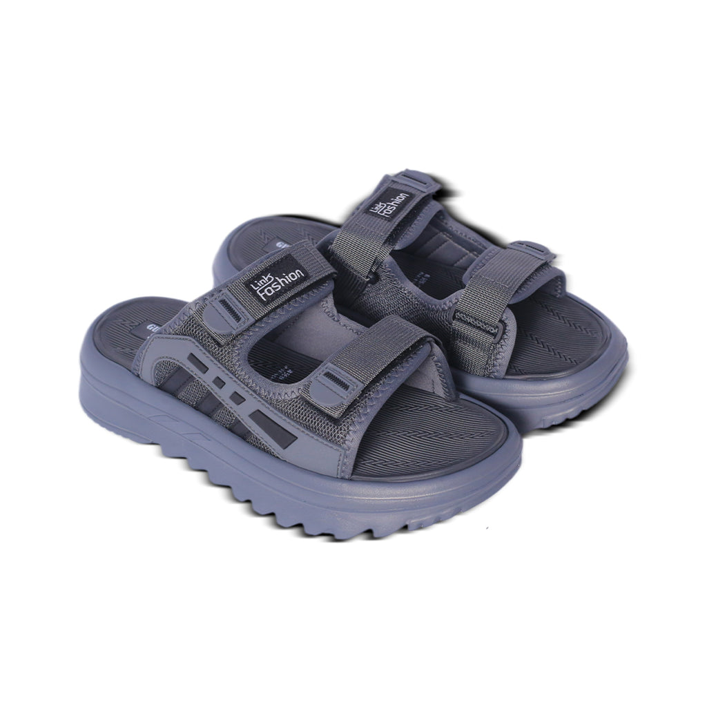 Little Fashion Grey Comfort Slides