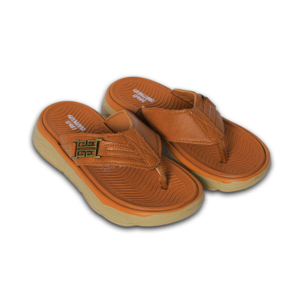 Classic Tan Leather Slides