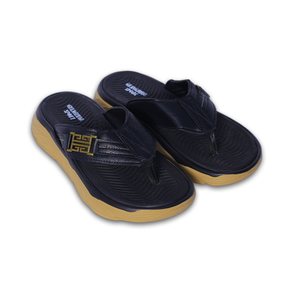 Classic Black Leather Slides