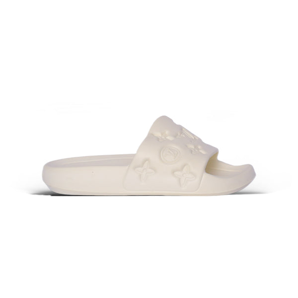 LV Embossed Cream Slides