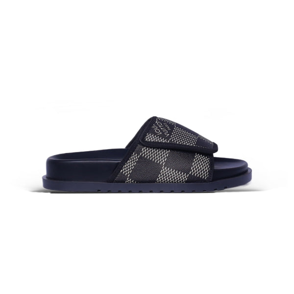 LV Checkered Black Slides