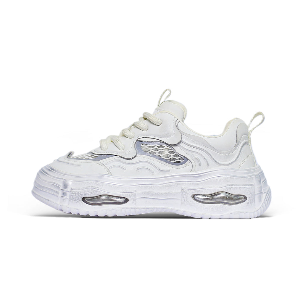 Swear Air Revive White Chunky Sneakers – Futuristic Style with Air Cushion Sole