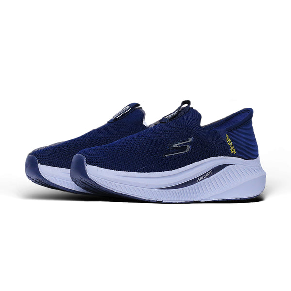 Skechers Arch Fit Slip-On Navy – Lightweight Slip-On Walking Shoes with Arch Support and Air-Cooled Cushioning