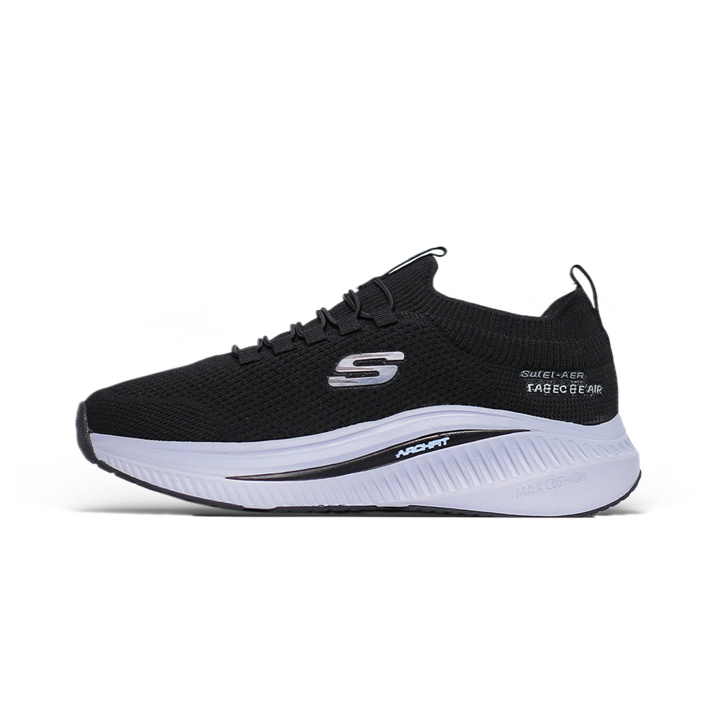 Skechers Arch Fit Black – Slip-On Walking Shoes with Arch Support and Air-Cooled Cushioning