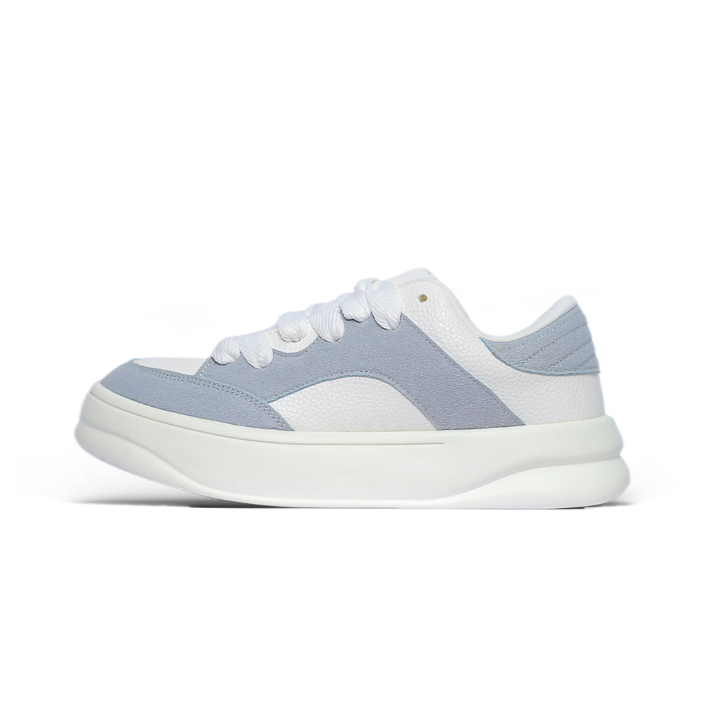 Zara Blue & White Minimal Sneakers – Two-Tone Design with Elevated Sole
